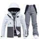 ARCTIC QUEEN Men's Women's Ski Jacket with Bib Pants Ski Suit Outdoor Winter Thermal Warm Waterproof Windproof Breathable Detachable Hood Snow Suit Clothing Suit for Skiing Camping Snowboarding ARCTIC QUEEN Men's Women's Ski Jacket with Bib Pants Ski Suit Outdoor Winter Thermal Warm Waterproof Windproof Breathable Detachable Hood Snow Suit Clothing Suit for Skiing Camping Snowboarding