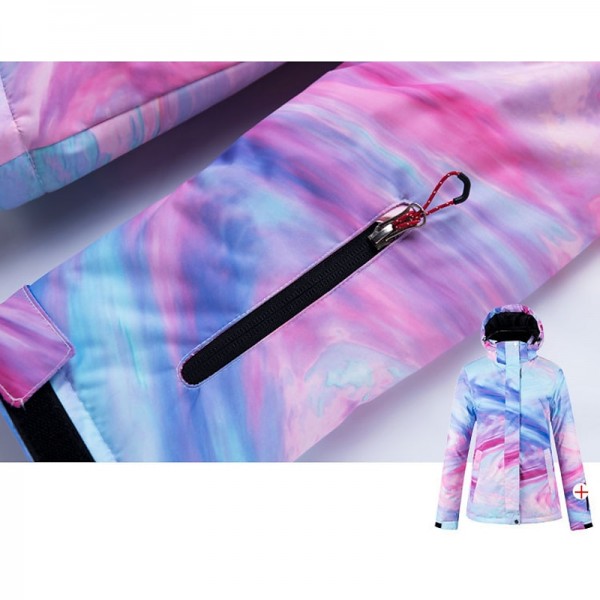 ARCTIC QUEEN Women&#039;s Ski Jacket Outdoor Winter Thermal Warm Waterproof Windproof Breathable Detachable Hood Jacket for Snowboarding Ski Mountain / Cotton