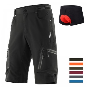 Arsuxeo Men&#039;s Bike Shorts Cycling MTB Shorts with Removable 3D Padded Underwear Summer Baggy Shorts Loose Fit Quick Dry Waterproof Zipper Sports Dark Grey Black Army Green Mountain Bike
