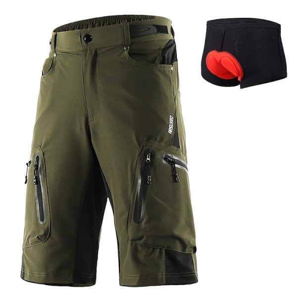 Arsuxeo Men's Bike Shorts Cycling MTB Shorts with Removable 3D Padded Underwear Summer Baggy Shorts Loose Fit Quick Dry Waterproof Zipper Sports Dark Grey Black Army Green Mountain Bike Arsuxeo Men's Bike Shorts Cycling MTB Shorts with Removable 3D Padded Underwear Summer Baggy Shorts Loose Fit Quick Dry Waterproof Zipper Sports Dark Grey Black Army Green Mountain Bike