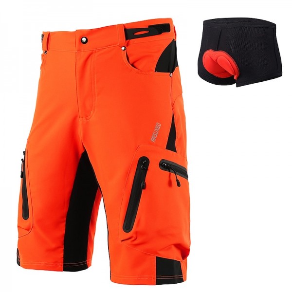Arsuxeo Men's Bike Shorts Cycling MTB Shorts with Removable 3D Padded Underwear Summer Baggy Shorts Loose Fit Quick Dry Waterproof Zipper Sports Dark Grey Black Army Green Mountain Bike Arsuxeo Men's Bike Shorts Cycling MTB Shorts with Removable 3D Padded Underwear Summer Baggy Shorts Loose Fit Quick Dry Waterproof Zipper Sports Dark Grey Black Army Green Mountain Bike