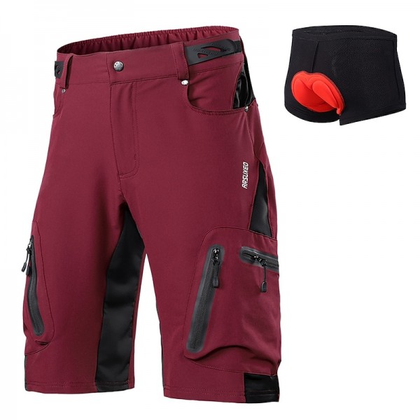 Arsuxeo Men's Bike Shorts Cycling MTB Shorts with Removable 3D Padded Underwear Summer Baggy Shorts Loose Fit Quick Dry Waterproof Zipper Sports Dark Grey Black Army Green Mountain Bike Arsuxeo Men's Bike Shorts Cycling MTB Shorts with Removable 3D Padded Underwear Summer Baggy Shorts Loose Fit Quick Dry Waterproof Zipper Sports Dark Grey Black Army Green Mountain Bike