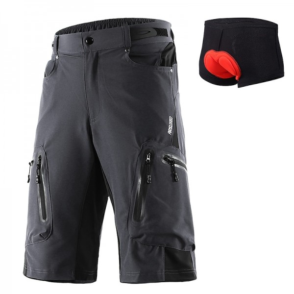 Arsuxeo Men's Bike Shorts Cycling MTB Shorts with Removable 3D Padded Underwear Summer Baggy Shorts Loose Fit Quick Dry Waterproof Zipper Sports Dark Grey Black Army Green Mountain Bike Arsuxeo Men's Bike Shorts Cycling MTB Shorts with Removable 3D Padded Underwear Summer Baggy Shorts Loose Fit Quick Dry Waterproof Zipper Sports Dark Grey Black Army Green Mountain Bike