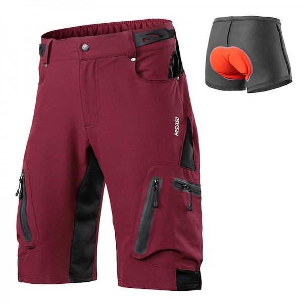 Arsuxeo Men's Bike Shorts Cycling MTB Shorts with Removable 3D Padded Underwear Summer Baggy Shorts Loose Fit Quick Dry Waterproof Zipper Sports Dark Grey Black Army Green Mountain Bike Arsuxeo Men's Bike Shorts Cycling MTB Shorts with Removable 3D Padded Underwear Summer Baggy Shorts Loose Fit Quick Dry Waterproof Zipper Sports Dark Grey Black Army Green Mountain Bike