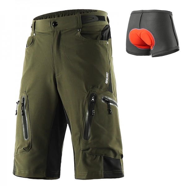 Arsuxeo Men's Bike Shorts Cycling MTB Shorts with Removable 3D Padded Underwear Summer Baggy Shorts Loose Fit Quick Dry Waterproof Zipper Sports Dark Grey Black Army Green Mountain Bike Arsuxeo Men's Bike Shorts Cycling MTB Shorts with Removable 3D Padded Underwear Summer Baggy Shorts Loose Fit Quick Dry Waterproof Zipper Sports Dark Grey Black Army Green Mountain Bike