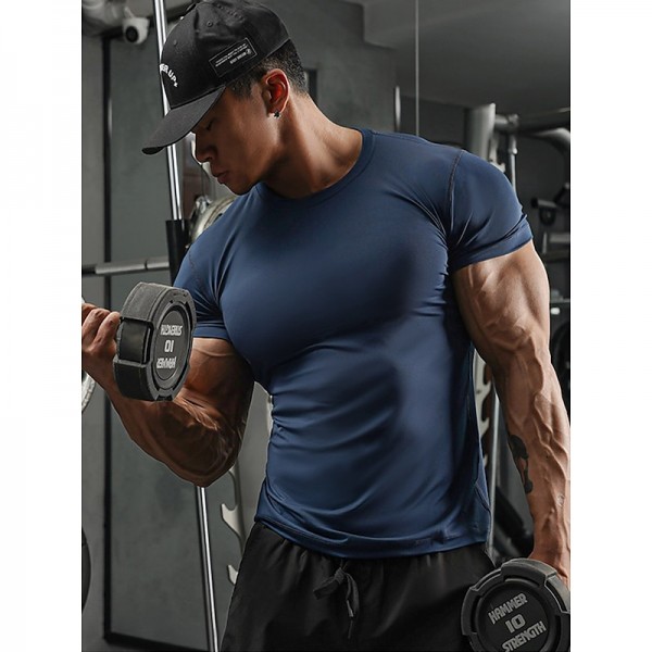 Men's Running T-Shirt Compression Shirt Short Sleeve Base Layer Athletic Spandex Breathable Quick Dry Moisture Wicking Gym Workout Running Active Training Sportswear Activewear Solid Colored Black Men's Running T-Shirt Compression Shirt Short Sleeve Base Layer Athletic Spandex Breathable Quick Dry Moisture Wicking Gym Workout Running Active Training Sportswear Activewear Solid Colored Black