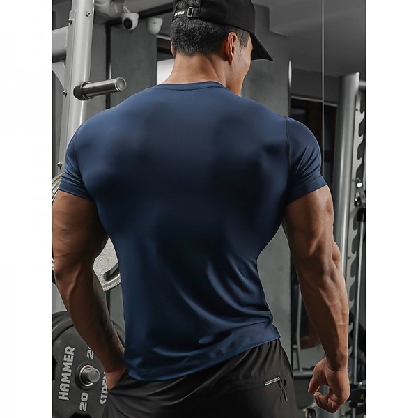 Men's Running T-Shirt Compression Shirt Short Sleeve Base Layer Athletic Spandex Breathable Quick Dry Moisture Wicking Gym Workout Running Active Training Sportswear Activewear Solid Colored Black Men's Running T-Shirt Compression Shirt Short Sleeve Base Layer Athletic Spandex Breathable Quick Dry Moisture Wicking Gym Workout Running Active Training Sportswear Activewear Solid Colored Black