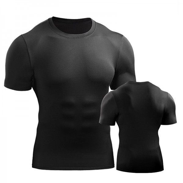 Men's Running T-Shirt Compression Shirt Short Sleeve Base Layer Athletic Spandex Breathable Quick Dry Moisture Wicking Gym Workout Running Active Training Sportswear Activewear Solid Colored Black Men's Running T-Shirt Compression Shirt Short Sleeve Base Layer Athletic Spandex Breathable Quick Dry Moisture Wicking Gym Workout Running Active Training Sportswear Activewear Solid Colored Black