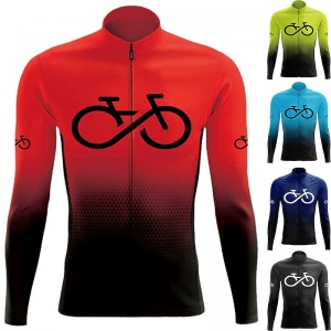 21Grams Men&#039;s Cycling Jersey Long Sleeve Bike Jersey Top with 3 Rear Pockets Mountain Bike MTB Road Bike Cycling Breathable Moisture Wicking Quick Dry Reflective Strips Black Yellow Red Gradient