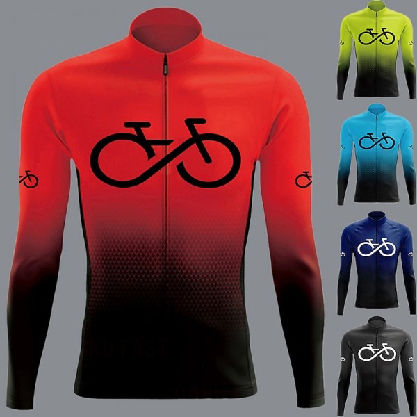 21Grams Men's Cycling Jersey Long Sleeve Bike Jersey Top with 3 Rear Pockets Mountain Bike MTB Road Bike Cycling Breathable Moisture Wicking Quick Dry Reflective Strips Black Yellow Red Gradient 21Grams Men's Cycling Jersey Long Sleeve Bike Jersey Top with 3 Rear Pockets Mountain Bike MTB Road Bike Cycling Breathable Moisture Wicking Quick Dry Reflective Strips Black Yellow Red Gradient