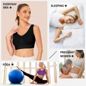 2 Pack Underwear Women&#039;s Plus Size Deep U Comfortable Beauty Back Yoga Vest with Pads No Steel Ring Gathered Shock-proof Sports Bra