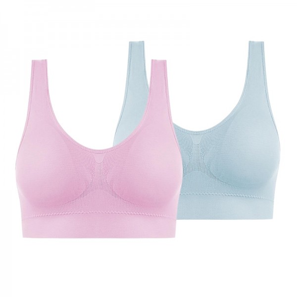 2 Pack Underwear Women's Plus Size Deep U Comfortable Beauty Back Yoga Vest with Pads No Steel Ring Gathered Shock-proof Sports Bra 2 Pack Underwear Women's Plus Size Deep U Comfortable Beauty Back Yoga Vest with Pads No Steel Ring Gathered Shock-proof Sports Bra