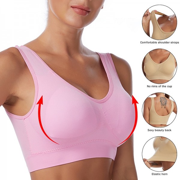 2 Pack Underwear Women's Plus Size Deep U Comfortable Beauty Back Yoga Vest with Pads No Steel Ring Gathered Shock-proof Sports Bra 2 Pack Underwear Women's Plus Size Deep U Comfortable Beauty Back Yoga Vest with Pads No Steel Ring Gathered Shock-proof Sports Bra