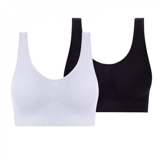 2 Pack Underwear Women's Plus Size Deep U Comfortable Beauty Back Yoga Vest with Pads No Steel Ring Gathered Shock-proof Sports Bra 2 Pack Underwear Women's Plus Size Deep U Comfortable Beauty Back Yoga Vest with Pads No Steel Ring Gathered Shock-proof Sports Bra