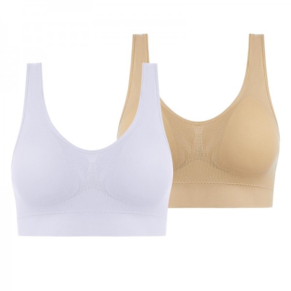 2 Pack Underwear Women's Plus Size Deep U Comfortable Beauty Back Yoga Vest with Pads No Steel Ring Gathered Shock-proof Sports Bra 2 Pack Underwear Women's Plus Size Deep U Comfortable Beauty Back Yoga Vest with Pads No Steel Ring Gathered Shock-proof Sports Bra