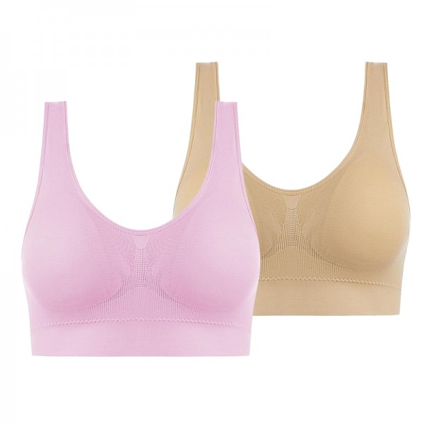 2 Pack Underwear Women's Plus Size Deep U Comfortable Beauty Back Yoga Vest with Pads No Steel Ring Gathered Shock-proof Sports Bra 2 Pack Underwear Women's Plus Size Deep U Comfortable Beauty Back Yoga Vest with Pads No Steel Ring Gathered Shock-proof Sports Bra