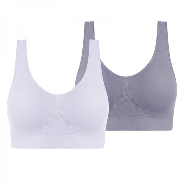 2 Pack Underwear Women's Plus Size Deep U Comfortable Beauty Back Yoga Vest with Pads No Steel Ring Gathered Shock-proof Sports Bra 2 Pack Underwear Women's Plus Size Deep U Comfortable Beauty Back Yoga Vest with Pads No Steel Ring Gathered Shock-proof Sports Bra