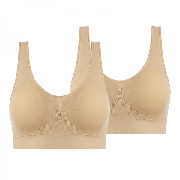 2 Pack Underwear Women's Plus Size Deep U Comfortable Beauty Back Yoga Vest with Pads No Steel Ring Gathered Shock-proof Sports Bra 2 Pack Underwear Women's Plus Size Deep U Comfortable Beauty Back Yoga Vest with Pads No Steel Ring Gathered Shock-proof Sports Bra