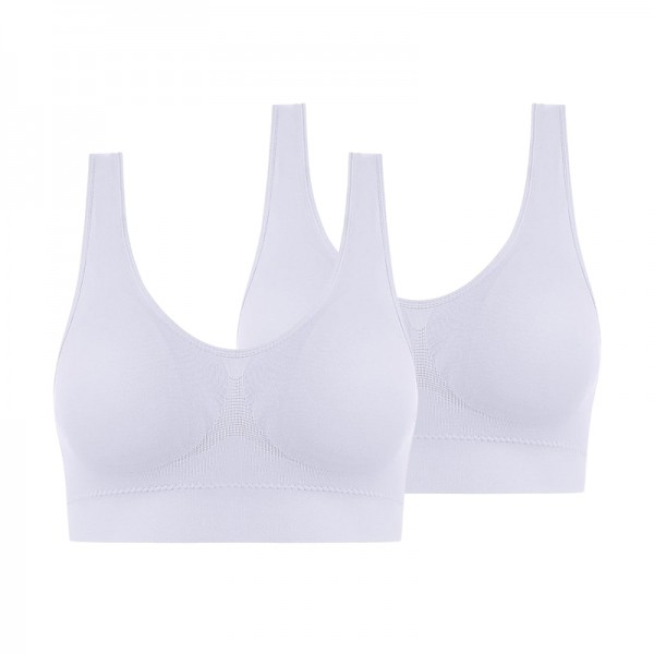 2 Pack Underwear Women's Plus Size Deep U Comfortable Beauty Back Yoga Vest with Pads No Steel Ring Gathered Shock-proof Sports Bra 2 Pack Underwear Women's Plus Size Deep U Comfortable Beauty Back Yoga Vest with Pads No Steel Ring Gathered Shock-proof Sports Bra