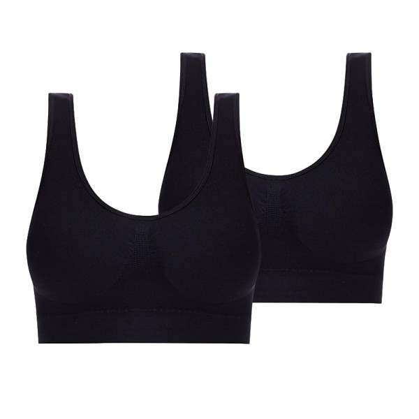 2 Pack Underwear Women's Plus Size Deep U Comfortable Beauty Back Yoga Vest with Pads No Steel Ring Gathered Shock-proof Sports Bra 2 Pack Underwear Women's Plus Size Deep U Comfortable Beauty Back Yoga Vest with Pads No Steel Ring Gathered Shock-proof Sports Bra