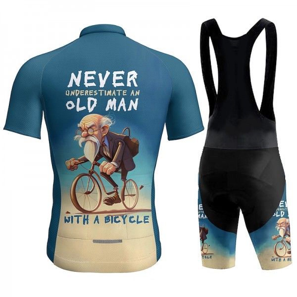 Men&#039;s Cycling Jersey with Bib Shorts Short Sleeve Mountain Bike MTB Road Bike Cycling Red Royal Blue Blue Bike Quick Dry Moisture Wicking Spandex Sports Geometric Funny Clothing Apparel