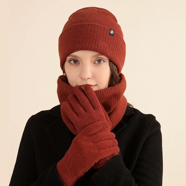 Men's Women's Hat Scarf Gloves Set Outdoor Winter Thermal Warm Windproof for Skiing Camping / Hiking Snowboarding Ski Men's Women's Hat Scarf Gloves Set Outdoor Winter Thermal Warm Windproof for Skiing Camping / Hiking Snowboarding Ski