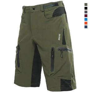 Arsuxeo Men&#039;s Cycling MTB Shorts Bike Shorts Bike Shorts Baggy Shorts Relaxed Fit Mountain Bike MTB Road Bike Cycling Sports Breathable Quick Dry Waterproof Zipper Black / Orange Dark Blue+Black