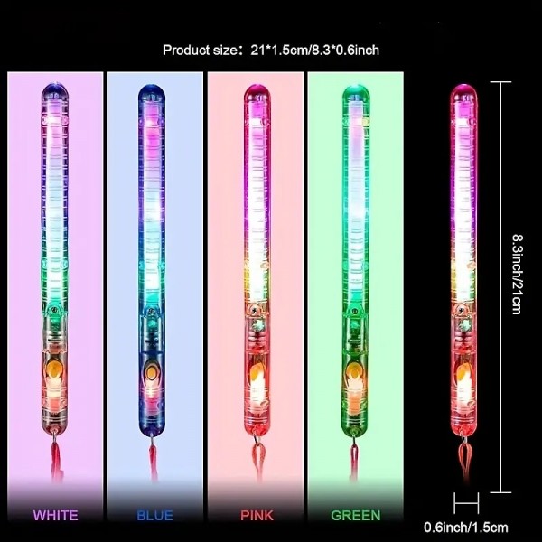 3/5/10pcs LED Glow Sticks LED Party Sticks Flash Twinkling Light Multi-color Sticks Glow Sticks With Lanyard Suitable For Birthday Parties Small Gifts For Halloween And Christmas Parties 3/5/10pcs LED Glow Sticks LED Party Sticks Flash Twinkling Light Multi-color Sticks Glow Sticks With Lanyard Suitable For Birthday Parties Small Gifts For Halloween And Christmas Parties
