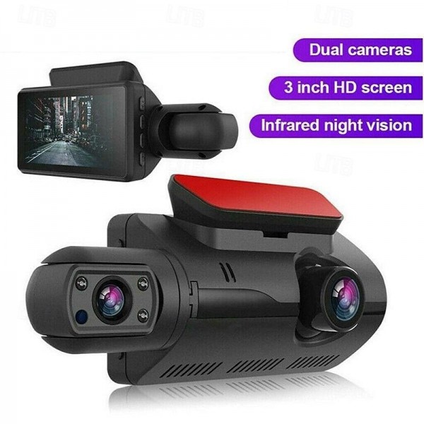 A68 1080p New Design / HD / 360° monitoring Car DVR 150 Degree Wide Angle 3 inch IPS Dash Cam with Night Vision / G-Sensor / motion detection 4 infrared LEDs Car Recorder