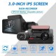 A68 1080p New Design / HD / 360° monitoring Car DVR 150 Degree Wide Angle 3 inch IPS Dash Cam with Night Vision / G-Sensor / motion detection 4 infrared LEDs Car Recorder
