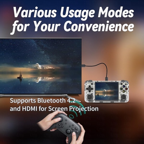ANBERNIC RG35XX H Handheld Game Console, 3.5 Inch HD Screen Portable Audio Video Player, Double Rocker Handheld Retro Game Console