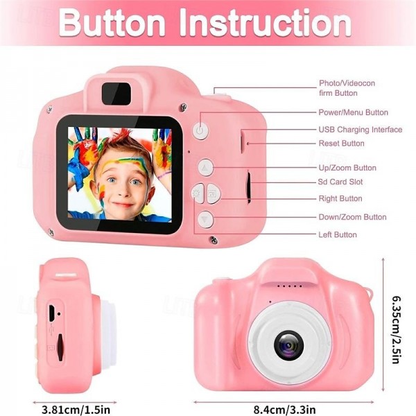 Kids Camera Birthday for Girls and Boys Kids Toys for 3 4 5 6 7 8 Year Old Children Digital Video Selfie Cameras for Toddler with 32GB SD Card Pink Kids Camera Birthday for Girls and Boys Kids Toys for 3 4 5 6 7 8 Year Old Children Digital Video Selfie Cameras for Toddler with 32GB SD Card Pink