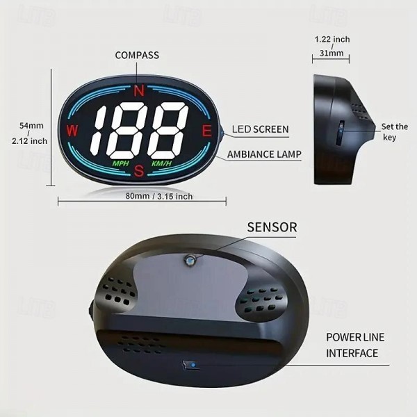 Advanced Universal HUD Head-up Display - Real-time Speedometer with Over-speed Alerts Auto Brightness & Compass - Effortless Plug & Play for All Cars Advanced Universal HUD Head-up Display - Real-time Speedometer with Over-speed Alerts Auto Brightness & Compass - Effortless Plug & Play for All Cars