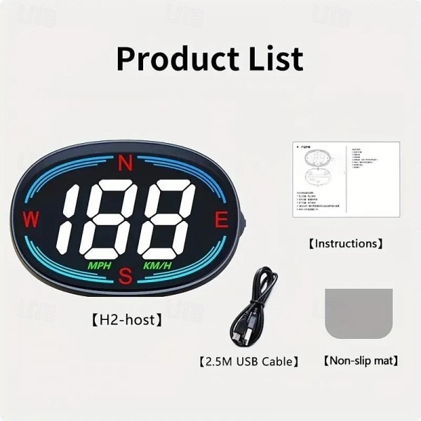 Advanced Universal HUD Head-up Display - Real-time Speedometer with Over-speed Alerts Auto Brightness & Compass - Effortless Plug & Play for All Cars Advanced Universal HUD Head-up Display - Real-time Speedometer with Over-speed Alerts Auto Brightness & Compass - Effortless Plug & Play for All Cars