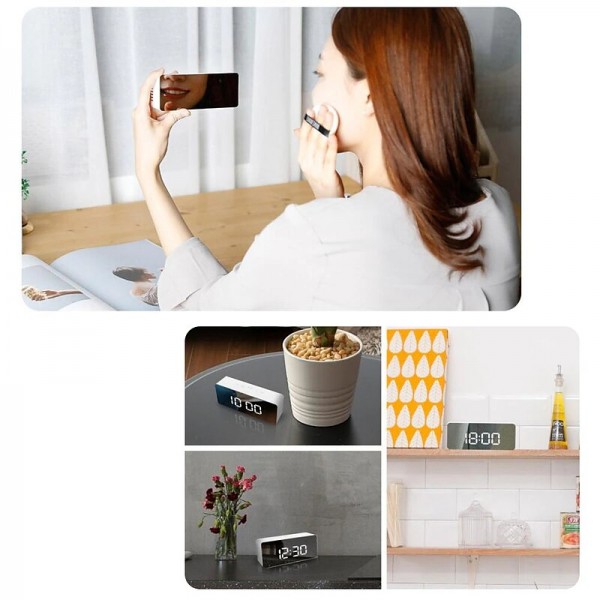 LED Light Mirror Alarm Clock with Dimmer Nap Temperature Function for Office Bedroom Travel Digital Clock Home Decor LED Light Mirror Alarm Clock with Dimmer Nap Temperature Function for Office Bedroom Travel Digital Clock Home Decor