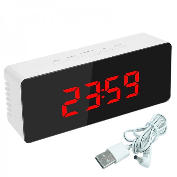 LED Light Mirror Alarm Clock with Dimmer Nap Temperature Function for Office Bedroom Travel Digital Clock Home Decor LED Light Mirror Alarm Clock with Dimmer Nap Temperature Function for Office Bedroom Travel Digital Clock Home Decor
