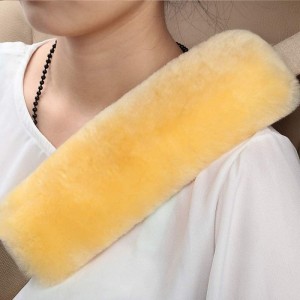 Authentic Sheepskin Car Seat Belt Pad 2 Pack Soft Seat belt cover for Shoulder Pad Neck Cushion Protector Car Accessories by Genuine Natural Merino Wool