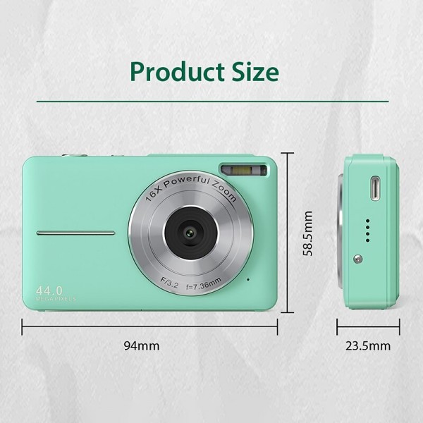 Digital Camera 1080P 44MP Vlogging Camera with LCD Screen 16X Zoom Compact Portable Mini Rechargeable Camera Gifts for Students Teens Adults Girls Boys Digital Camera 1080P 44MP Vlogging Camera with LCD Screen 16X Zoom Compact Portable Mini Rechargeable Camera Gifts for Students Teens Adults Girls Boys