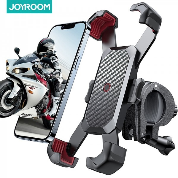 Joyroom Motorcycle Phone Mount, [1s Auto Lock][100mph Military Anti-Shake] Bike Phone Holder for Bicycle, [10s Quick Install] Handlebar Phone Mount, Compatible with iPhone, Samsung, All Cell Phone