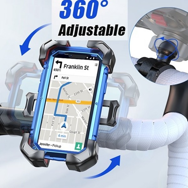 Joyroom Motorcycle Phone Mount, [1s Auto Lock][100mph Military Anti-Shake] Bike Phone Holder for Bicycle, [10s Quick Install] Handlebar Phone Mount, Compatible with iPhone, Samsung, All Cell Phone
