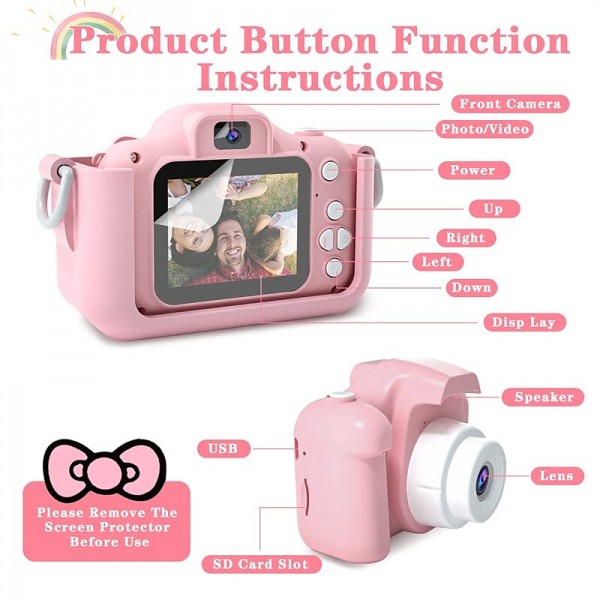 Mini Camera Kids Digital Camera Cat Toy HD Camera for Kids Educational Toy Children's Camera Toys Camera For Boy Girl Best Gift Mini Camera Kids Digital Camera Cat Toy HD Camera for Kids Educational Toy Children's Camera Toys Camera For Boy Girl Best Gift