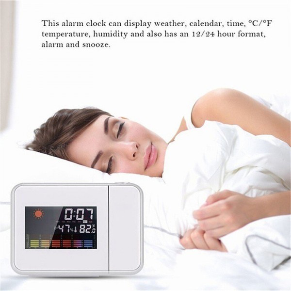 Digital Projection Alarm Clock Weather Station 180 with Temperature Thermometer Humidity Hygrometer/Bedside Wake Up Projector Clock Digital Projection Alarm Clock Weather Station 180 with Temperature Thermometer Humidity Hygrometer/Bedside Wake Up Projector Clock