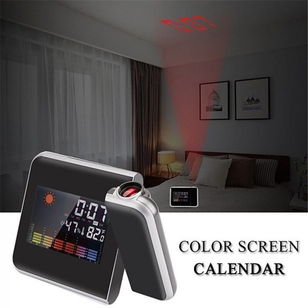 Digital Projection Alarm Clock Weather Station 180 with Temperature Thermometer Humidity Hygrometer/Bedside Wake Up Projector Clock Digital Projection Alarm Clock Weather Station 180 with Temperature Thermometer Humidity Hygrometer/Bedside Wake Up Projector Clock