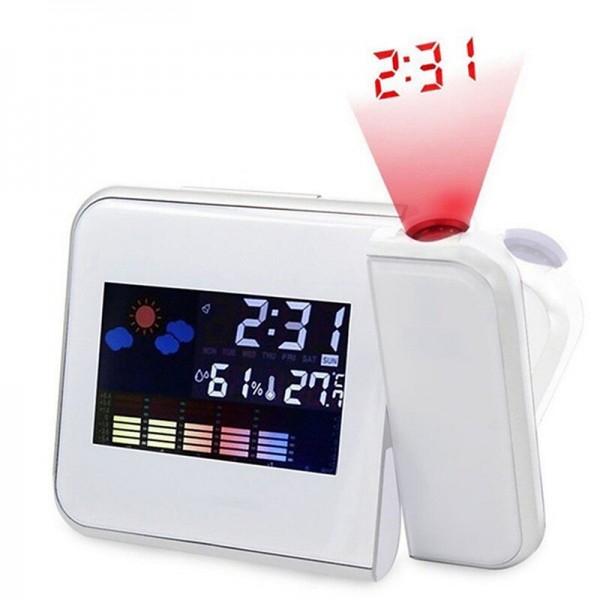 Digital Projection Alarm Clock Weather Station 180 with Temperature Thermometer Humidity Hygrometer/Bedside Wake Up Projector Clock Digital Projection Alarm Clock Weather Station 180 with Temperature Thermometer Humidity Hygrometer/Bedside Wake Up Projector Clock