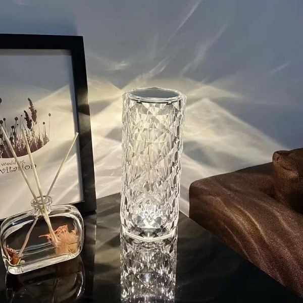 Crystal Table Lamp Rose Light LED Projector 3 Colors Touch Adjustable Romantic Diamond Atmosphere Light USB Touch Night Light For Bar, Bedroom, Christmas Valentine's Gift For Kids Girls Lover Crystal Table Lamp Rose Light LED Projector 3 Colors Touch Adjustable Romantic Diamond Atmosphere Light USB Touch Night Light For Bar, Bedroom, Christmas Valentine's Gift For Kids Girls Lover