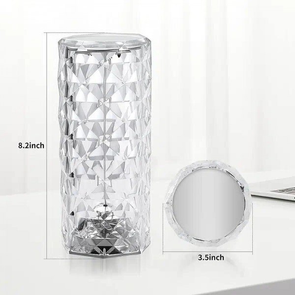 Crystal Table Lamp Rose Light LED Projector 3 Colors Touch Adjustable Romantic Diamond Atmosphere Light USB Touch Night Light For Bar, Bedroom, Christmas Valentine's Gift For Kids Girls Lover Crystal Table Lamp Rose Light LED Projector 3 Colors Touch Adjustable Romantic Diamond Atmosphere Light USB Touch Night Light For Bar, Bedroom, Christmas Valentine's Gift For Kids Girls Lover
