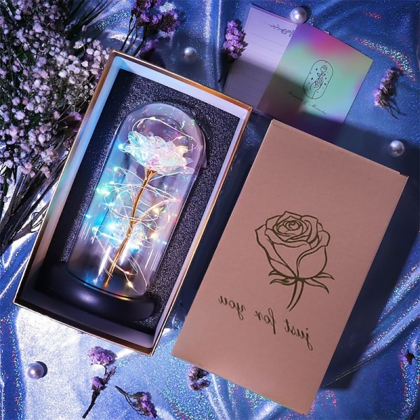 Artificial Flowers Rose eternal rose in glass LED Dome Decor Valentines Day Gifts for Women Girlfriend Wife Mothers Day Wedding Artificial Flowers Rose eternal rose in glass LED Dome Decor Valentines Day Gifts for Women Girlfriend Wife Mothers Day Wedding