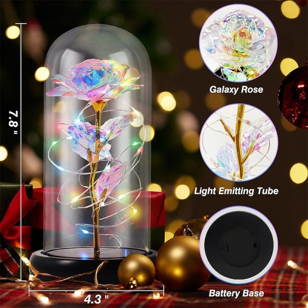 Artificial Flowers Rose eternal rose in glass LED Dome Decor Valentines Day Gifts for Women Girlfriend Wife Mothers Day Wedding Artificial Flowers Rose eternal rose in glass LED Dome Decor Valentines Day Gifts for Women Girlfriend Wife Mothers Day Wedding