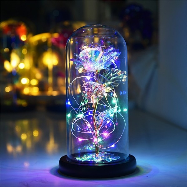 Artificial Flowers Rose eternal rose in glass LED Dome Decor Valentines Day Gifts for Women Girlfriend Wife Mothers Day Wedding Artificial Flowers Rose eternal rose in glass LED Dome Decor Valentines Day Gifts for Women Girlfriend Wife Mothers Day Wedding