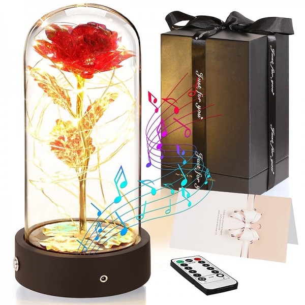 Eternal Galaxy Enchanted Rose Music Box with Remote Control, Forever Flower Perfect Christmas, Mother&#039;s Day, Anniversary, Birthday Gift for Women, Mom, Grandma, Wife